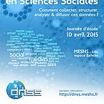Affiche de la journée d'étude "Données Numériques en Sciences Sociales", 10/04/2015