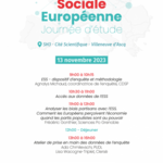 Affiche de la Journée d'étude Enquête sociale européenne, 13/11/2023 